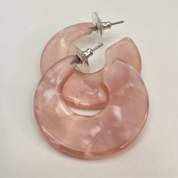 PINK Hoop Resin Earrings - Picture 2 of 7